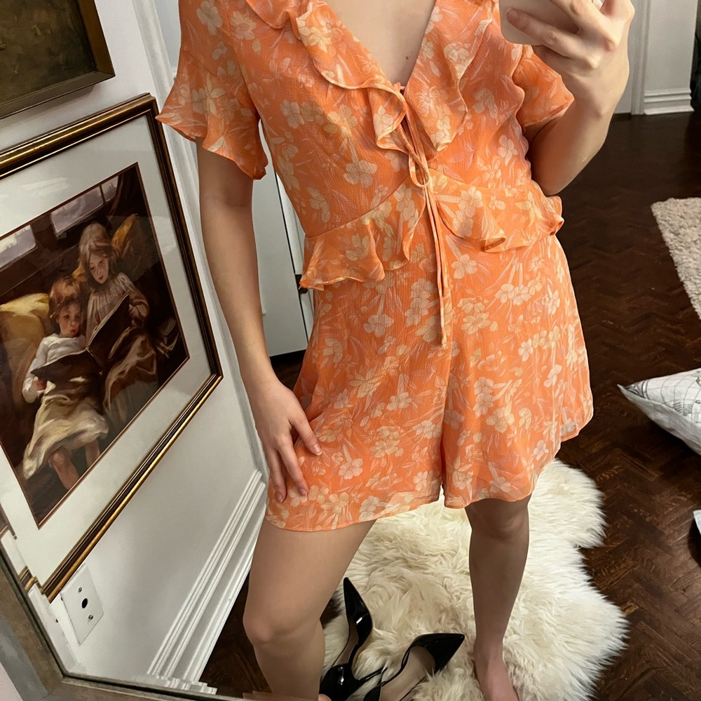 Highline Collective Orange Floral Dress